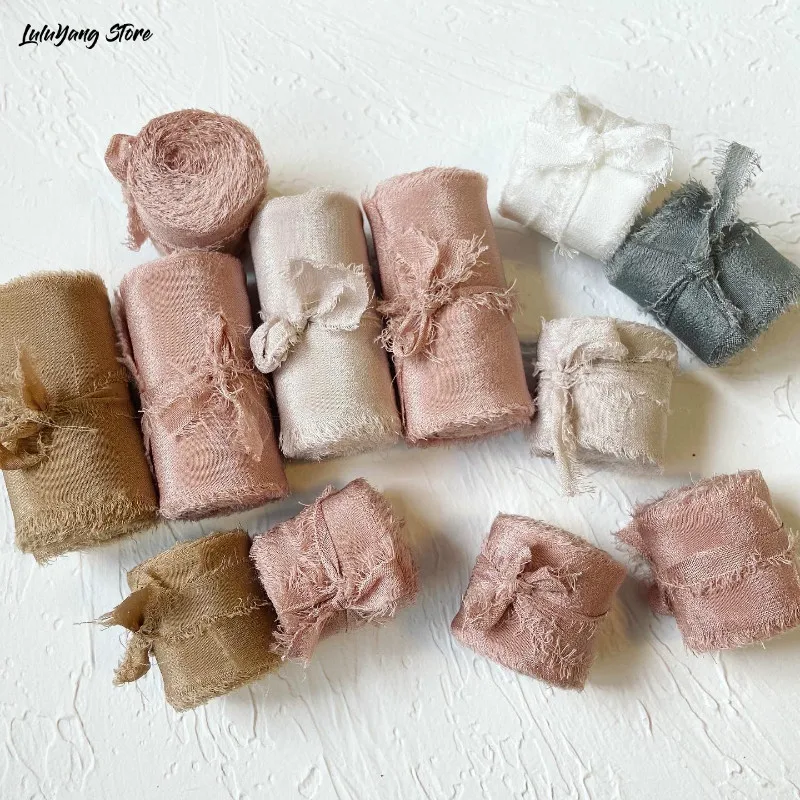 Румяна из 100% шелка 5 метров натурального ручной работы порванные румяна розовая