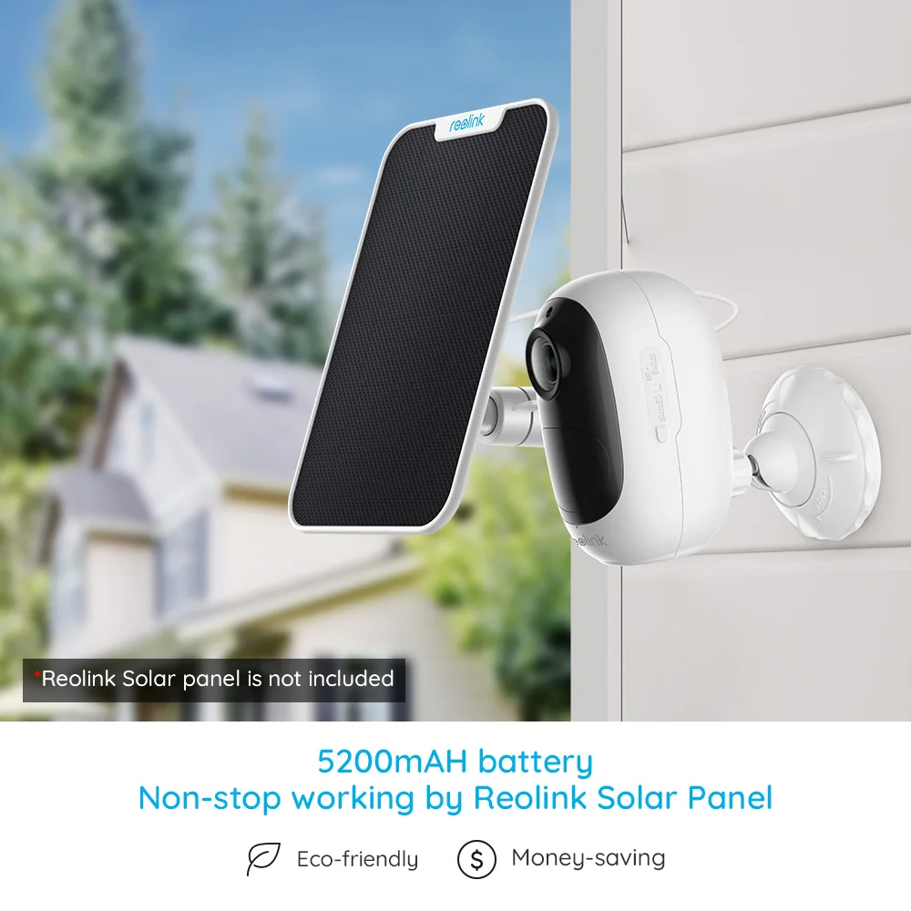 Уличная Wi-Fi камера Reolink Argus 2E питание от солнечной батареи 1080p Full HD Пассивный ИК