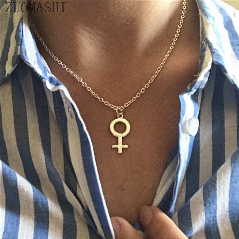 Женское Ожерелье с символом феминизма ювелирное изделие Венеры ожерелье из