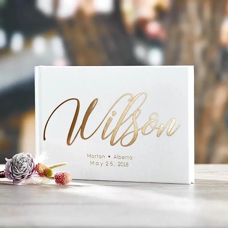 

Индивидуальная Золотая фольга, Свадебная Гостевая книга, альтернативная индивидуальная фольга, книга для гостей, Уникальная Золотая Свадебная Гостевая книга