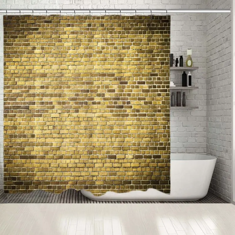 Занавеска для душа кирпичная стена деревенская декоративная сельская природа