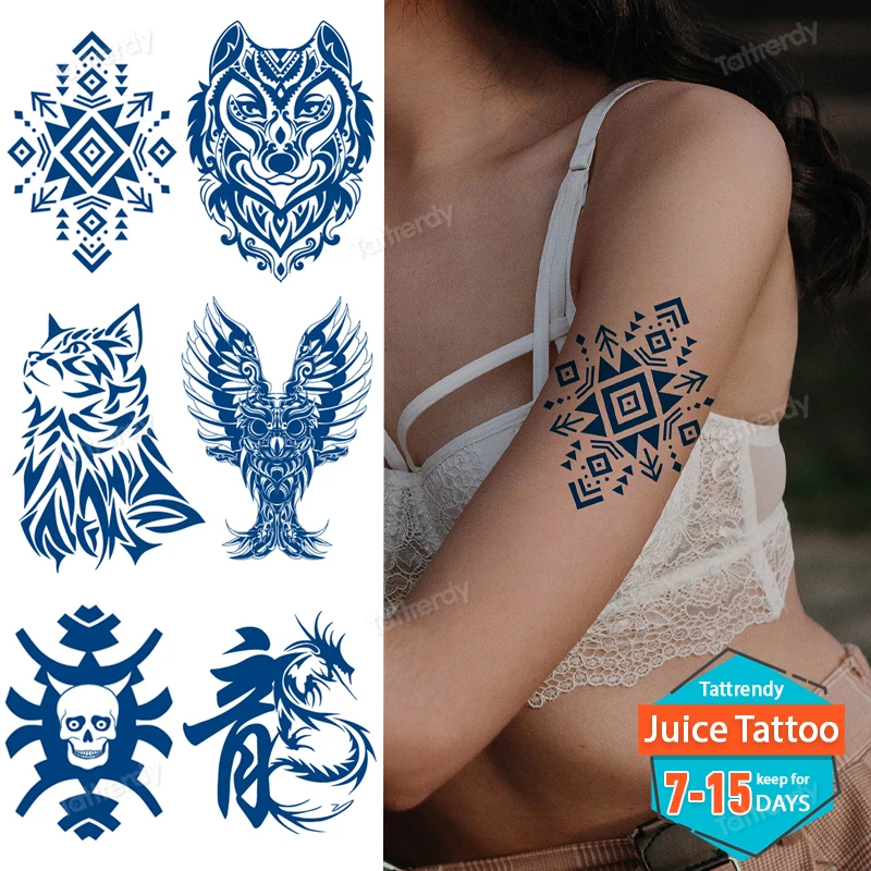 

Долговечные водостойкие маленькие наклейки-тату Juice Tattoo, наклейки для скорпиона, акулы, запястья, простые наклейки-тату