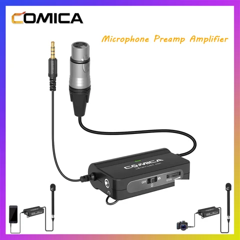 Микрофонный предусилитель Comica LINKFLEX AD1, усилитель XLR до 3,5 мм, аудиоадаптер для iPhone, Android, смартфонов, DSLR-камер, видеокамер