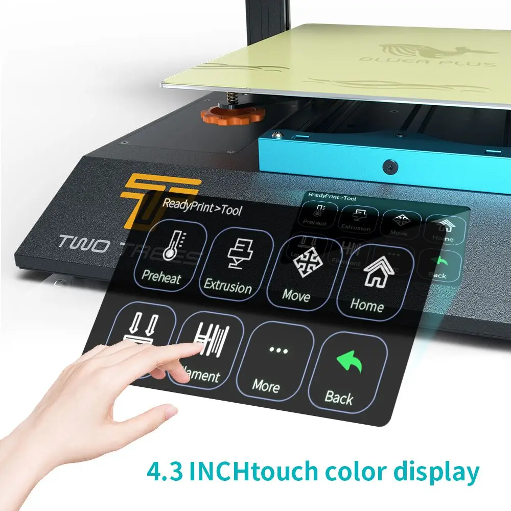 Twotrees 3D Printer Bluer Plus I3 Upgrade magnetic PEI BMG Large Size TMC2209 3D Touch Double Y-axis Touch Screen 3D Printer kit