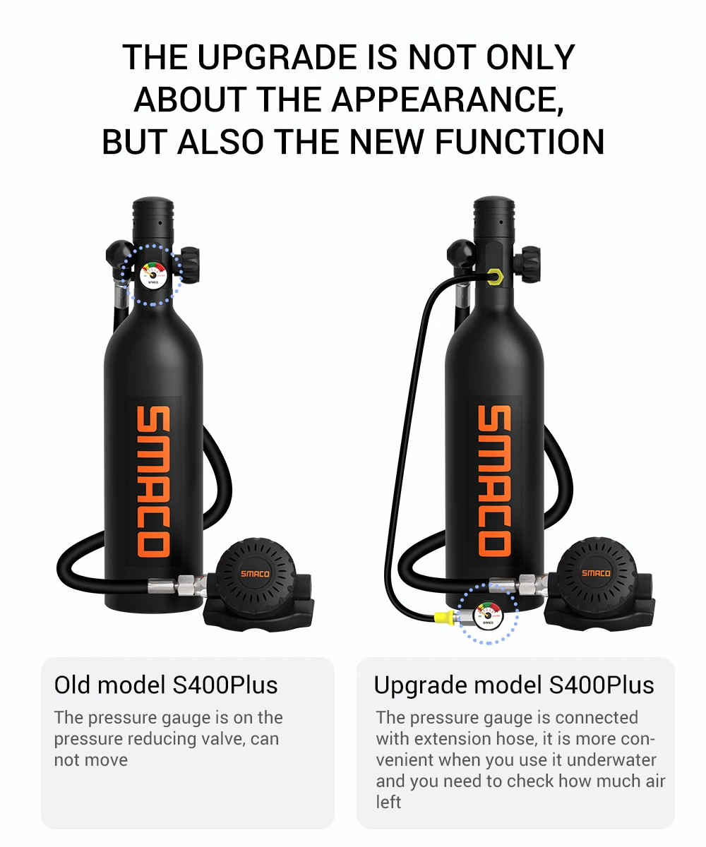 Мини резервуар Smaco S400pro для подводного плавания кислородная бутылка оборудование