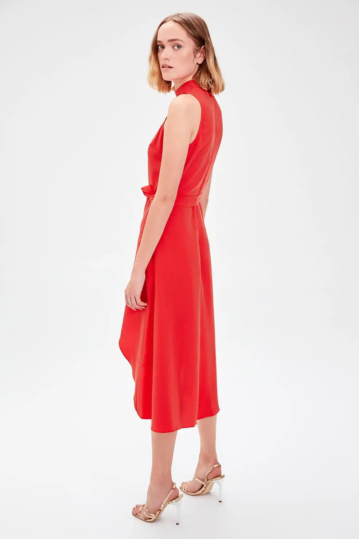 Красное платье с поясом TWOAW20EL0271|Женские платья| |
