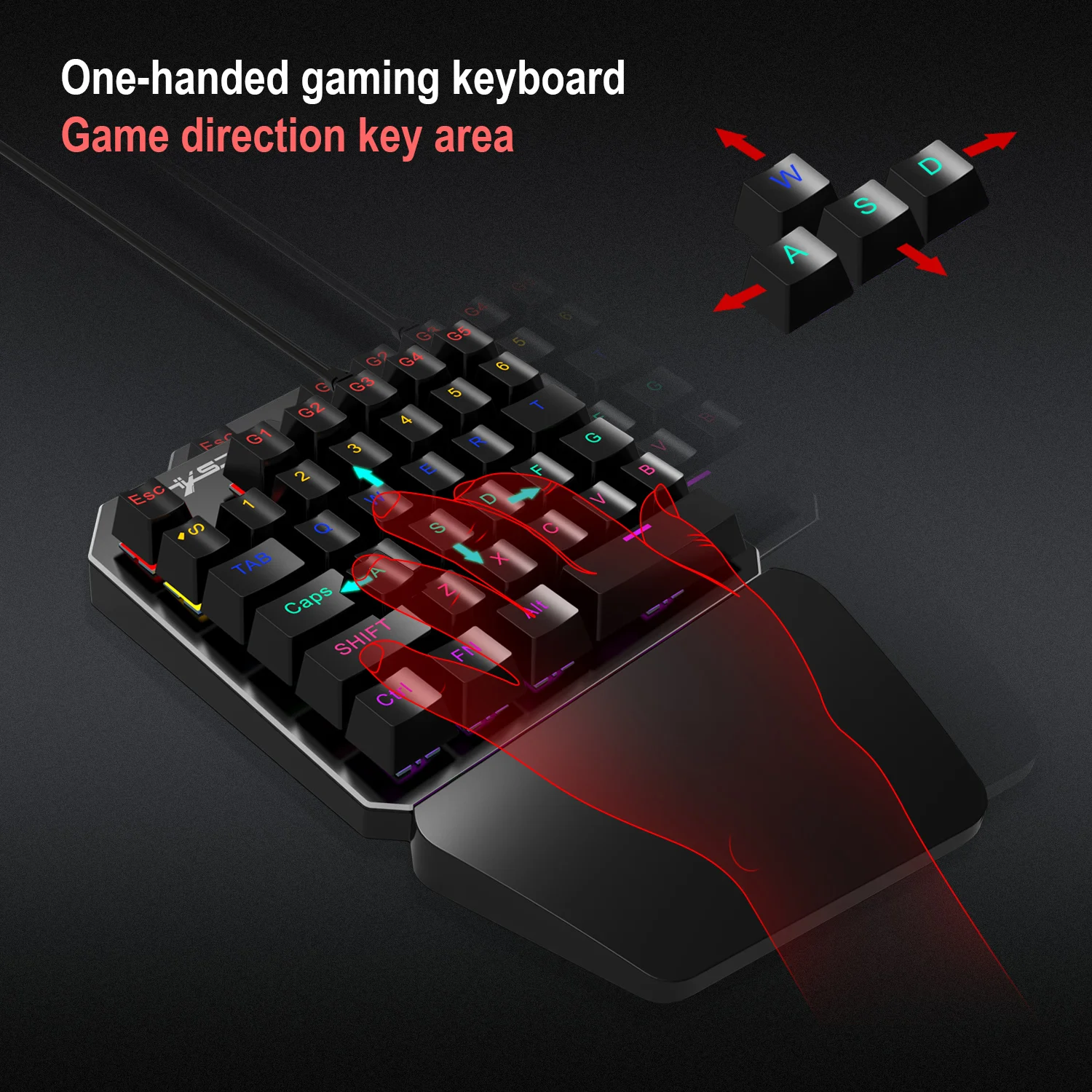 one handed gaming mechani keyboard rgb backlit portable mini keypad ergonomic game controller for pc ps4 xbox gamer for mobile free global shipping