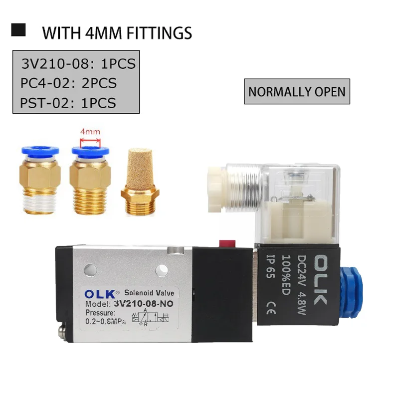 

Пневматический электромагнитный клапан 3V210-08, 3-позиционный двупозиционный воздушный регулирующий клапан, пневматический клапан 12 В постоянного тока 24 В переменного тока 110 В переменного тока 220 В