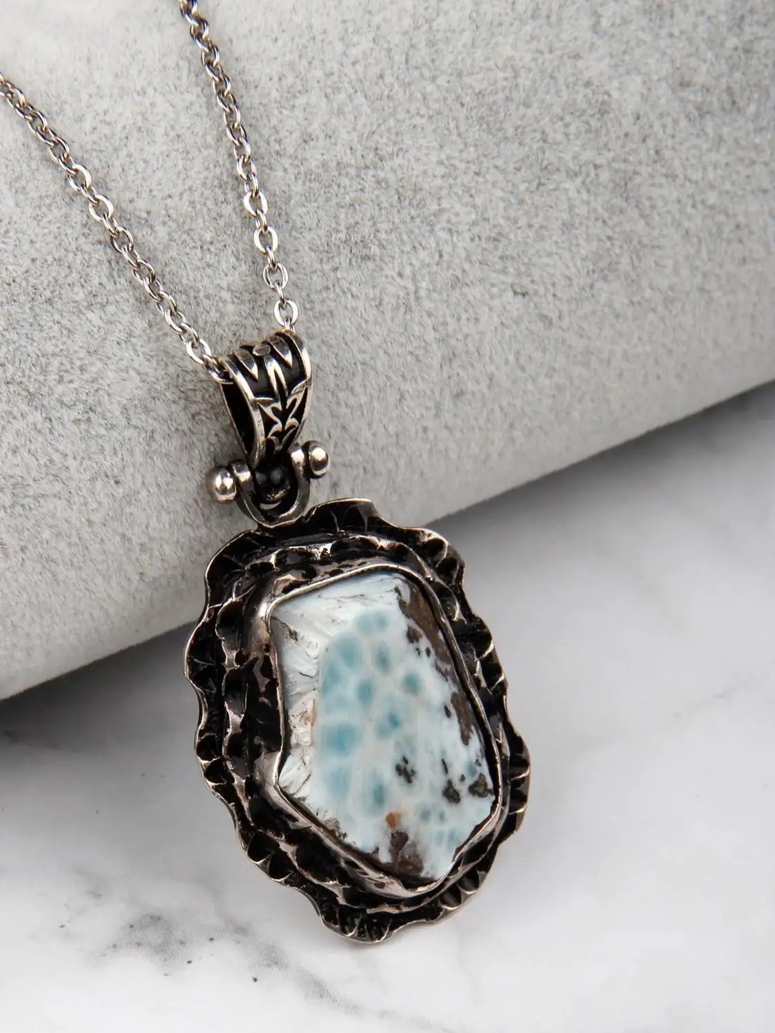 

Larimar 925 Sterling Silver Necklace