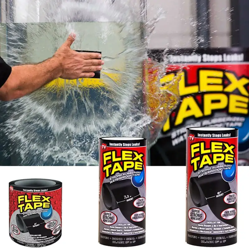 Сверхсильная клейкая лента Flex Tape 10 см черная|Лента| |