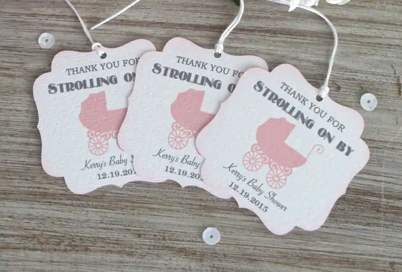 Пользовательские девушки подарок на вечеринку в честь рождения ребенка бирки