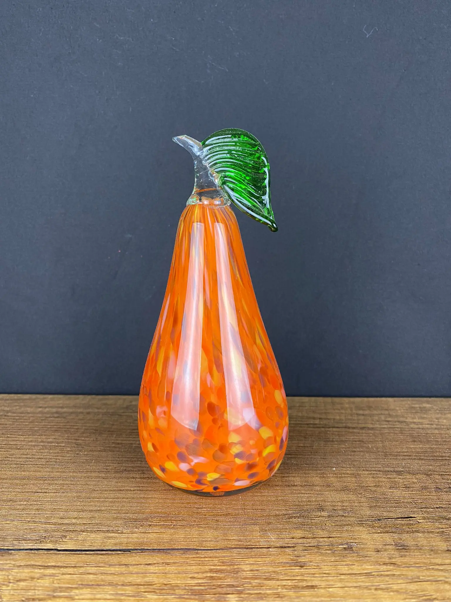 

Blown Glass Handmade Decorative Orange Pear