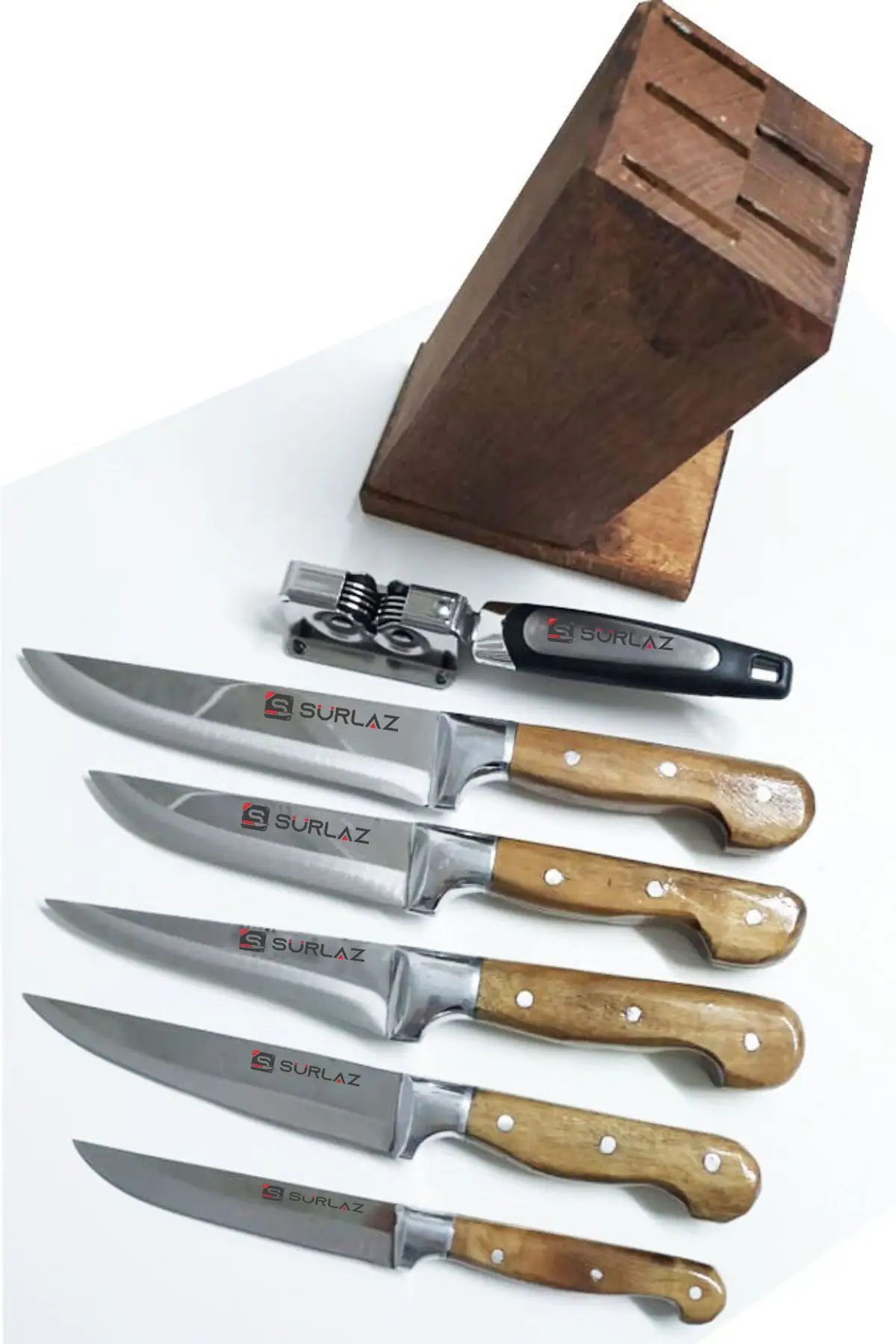

Srmene 6 Piece Knife Set + Srmene Sharpener - Sharp - Made By Hand Workmanship