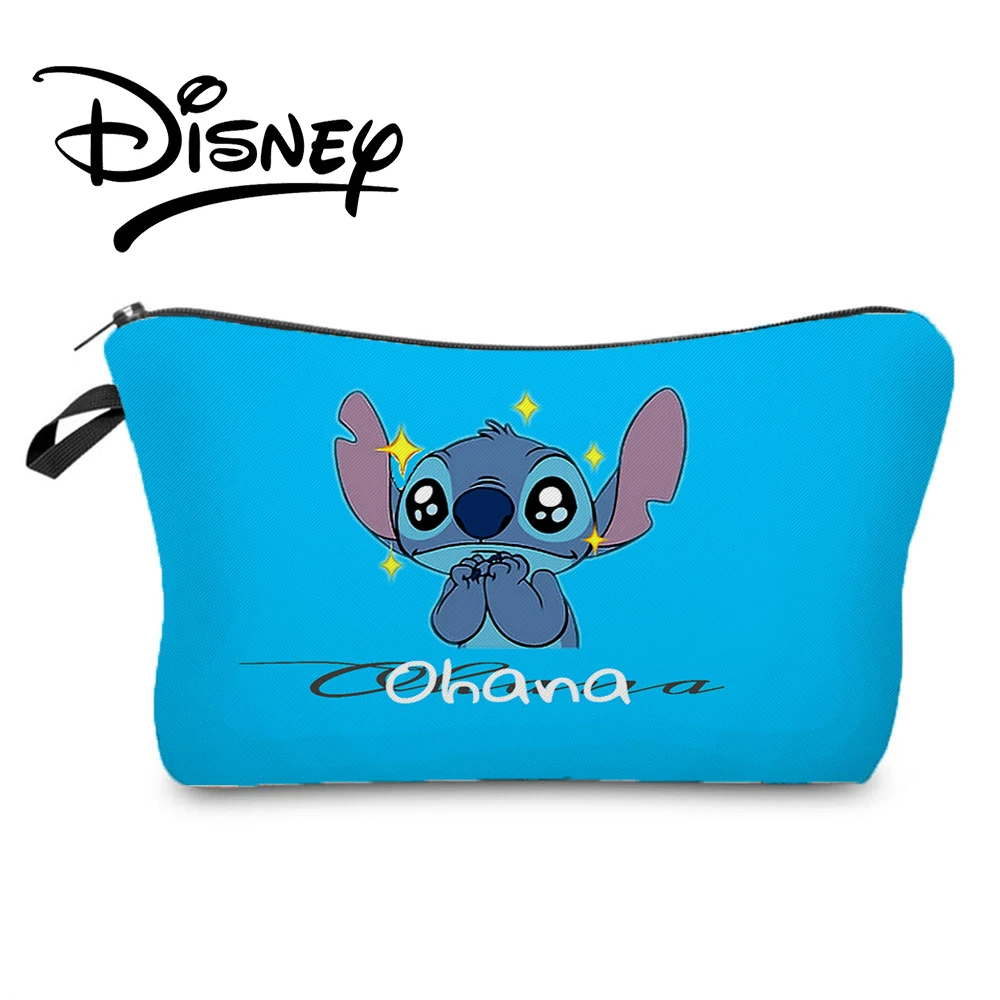 Disney Lilo Stitch Cartoon Printed Handbag Casual High Capacity Eco Reusable Shoppaing Bag Blue Girl Women Travel Beach Tote Bag