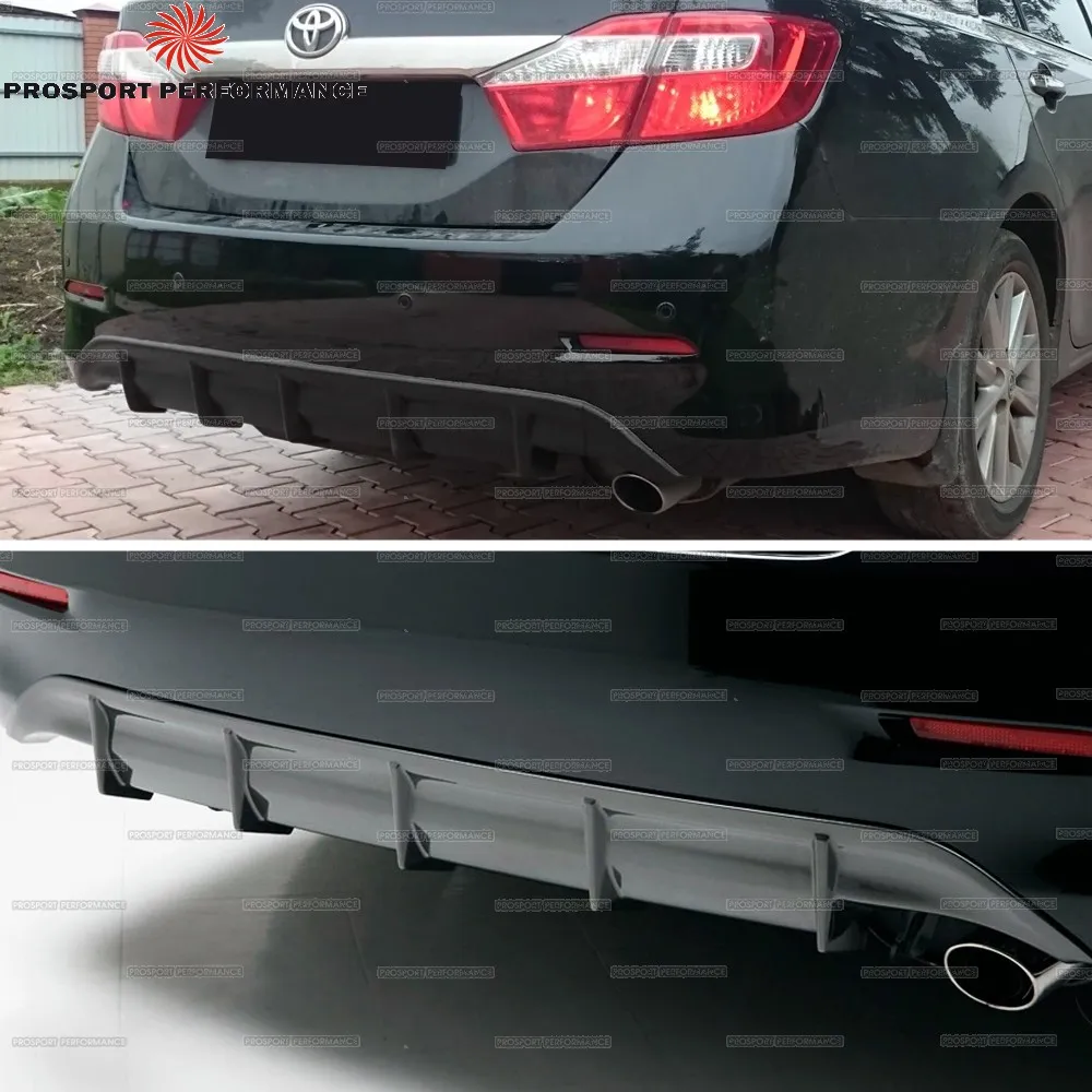 Диффузор спойлер заднего бампера под двойной выхлоп для Toyota Camry XV 50 дорестайл 2011