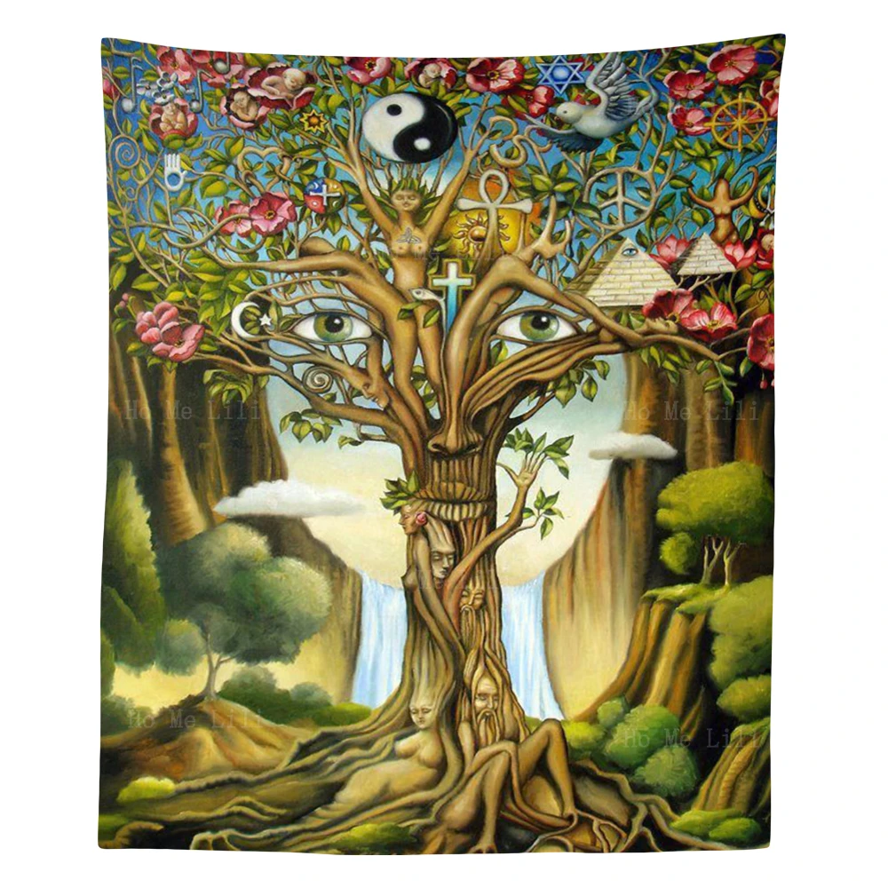 

Psychedelic Fantasy Art New Age Spiritual Design Poster Tree Of Life Tapestry By Ho Me Lili For Living Room Home Decor