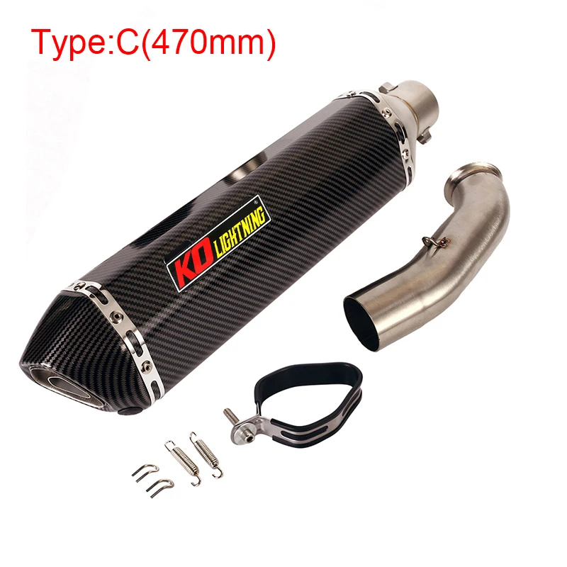 Motorcycle Exhaust Middle Link Tube 310mm/370mm/470mm Silencer Pipe Stainless Steel Modified For Duke 125 250 390 RC390 2017-20 enlarge