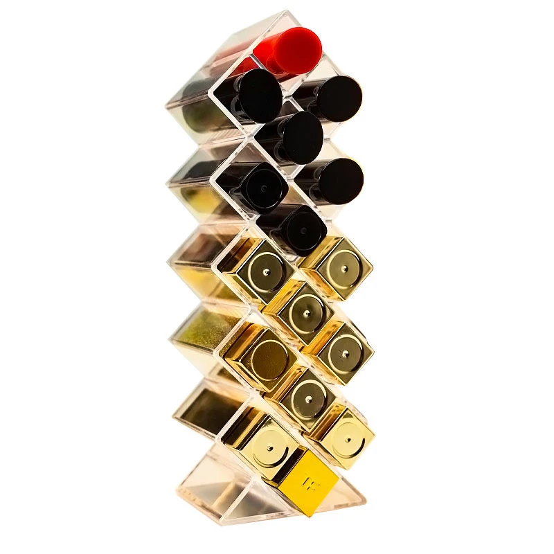 

Lipstick Holder Make-up Organizer Cosmetic Storage Box Lip Gloss Storage Rotating Display Stand Transparent Acryl Storage Box