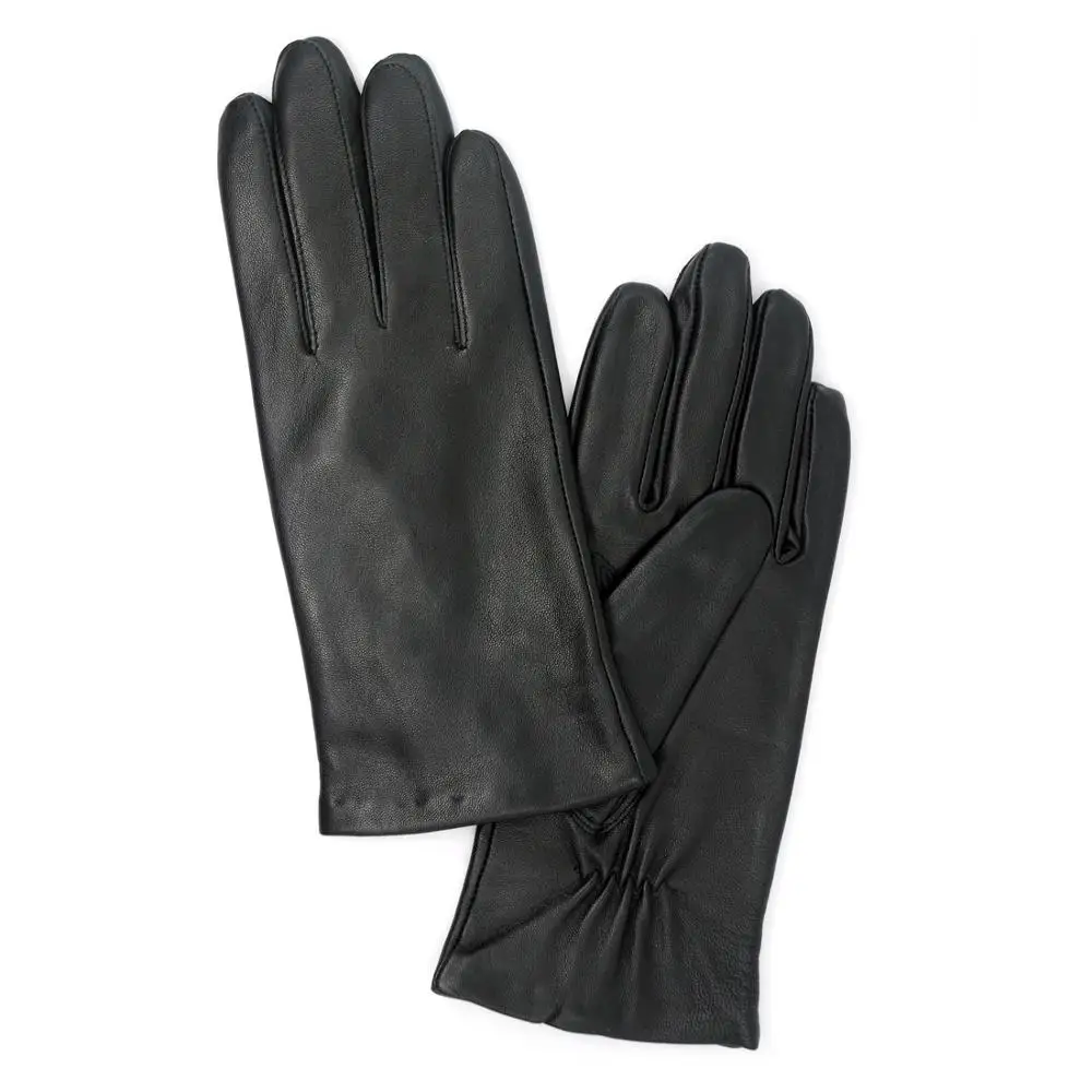 Black(Fleece) Harssidanzar женские Роскошные итальянские кожаные перчатки с кашемировой подкладкой в винтажном стиле - Цвет: Black(Fleece)
