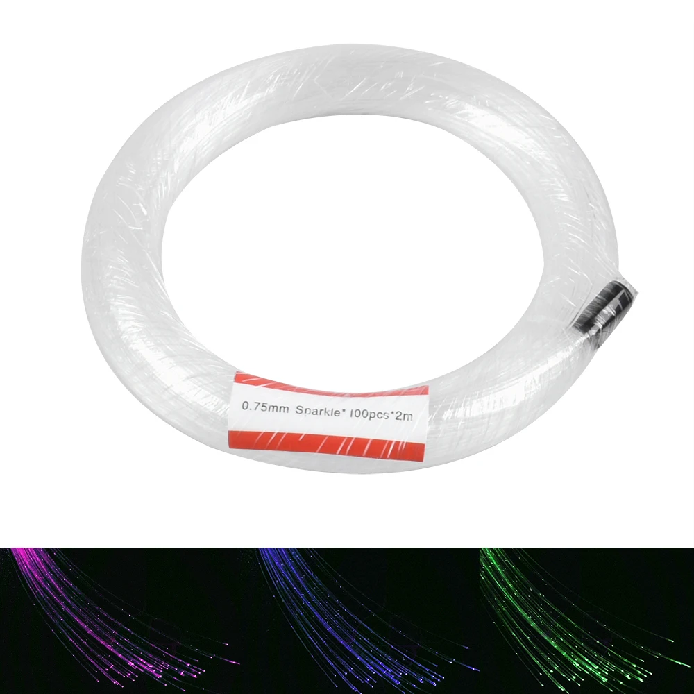 

0.75mm*100pcs*2m Flash Point Sparkle PMMA Fiber Optic Cable for Waterfall Curtain Sensory light Effect Kids Bedroom Decoration