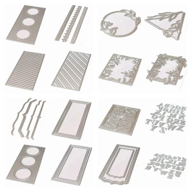 

Rectangle Circle 26 Alphabet Flower Frame Metal Cutting Dies Scrapbook DIY Card Album Make Stencil New Die Cut 2020