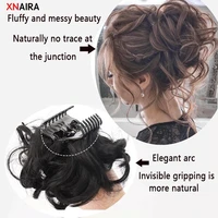 xnaira womens synthetic hair buns curly chignon ombre claw hair messy buns updo claw clip in hairpiece for women