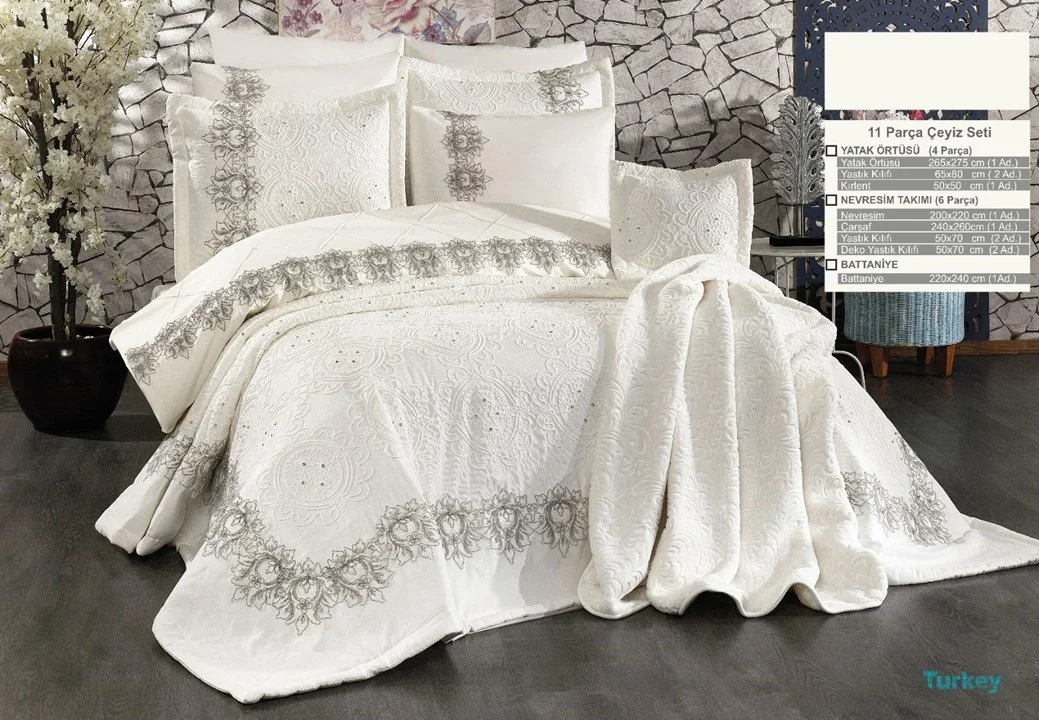 Набор постельного белья из 4 предметов с оборками по краям | Дом и сад