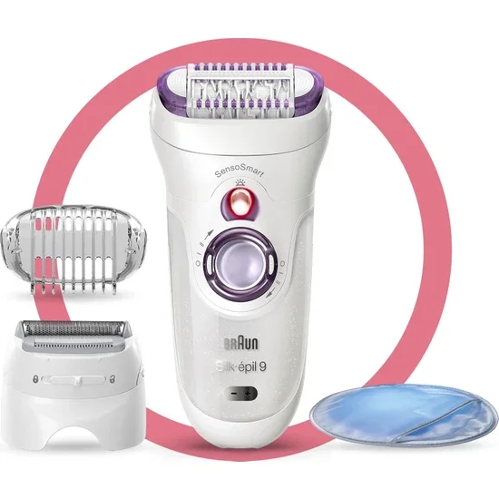 WONDERFULL Braun Silk-épil 9 9710 SensoSmart Cordless Wet & Dry 2-in-1 Epilator with 4 Attachments