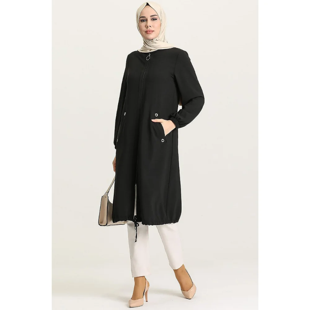 Женский хиджаб одежда черная молния ядзабайя мусульманская мода женское платье 2022 весна лето хиджаб