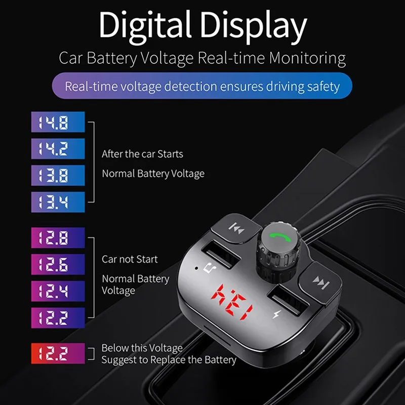 Автомобильный комплект, FM модулятор, Bluetooth, FM передатчик, lcd Аудио MP3 плеер, двойной USB, быстрая зарядка, зарядное устройство, автомобильные аксессуары, новинка
