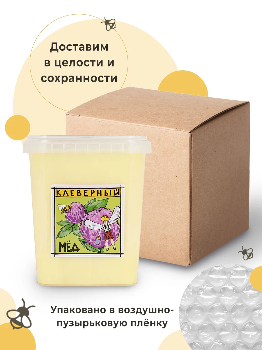 Мед натуральный клеверный 2 кг Антон Медов/Сбор 2021/Правильное