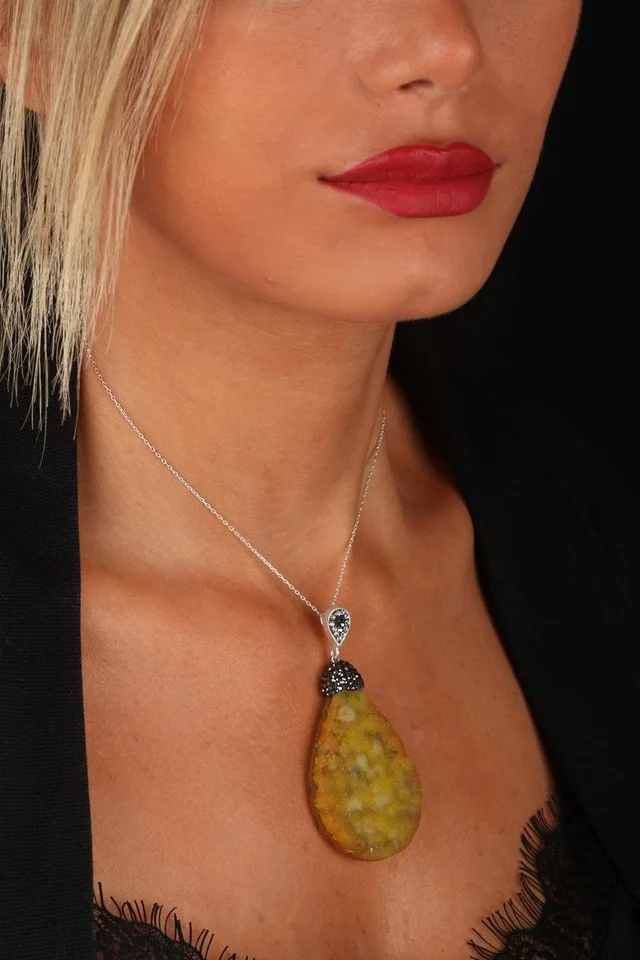 

DR STONE quartz 925ayar серебряное женское ожерелье 120 AR744 157068899