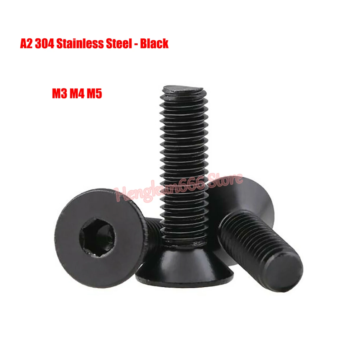 

M3 M4 M5 Black Stainless Steel A2 304 Countersunk Head Socket Cap Screw DIN 7991 Allen Bolts Flat Head Hex Drive Screws