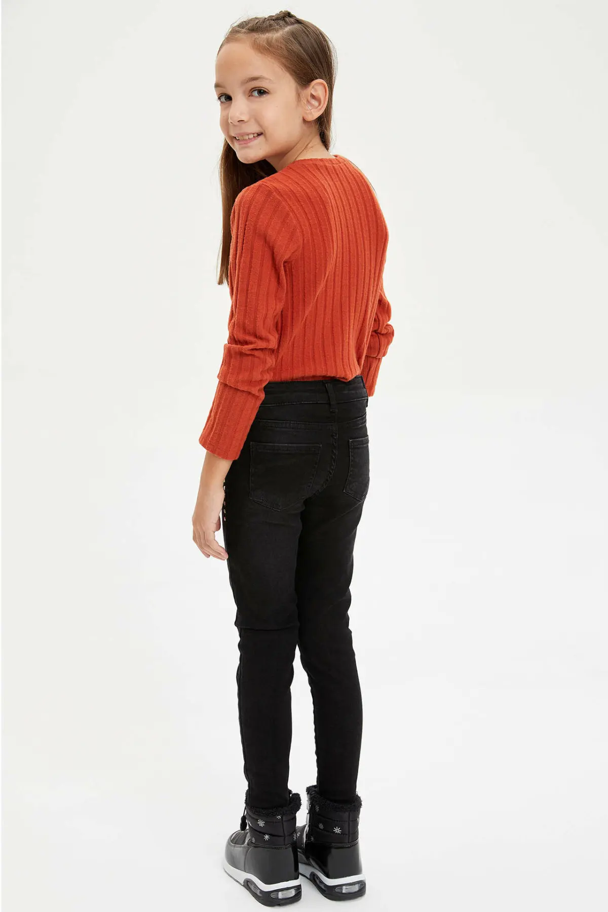 DeFacto/модные черные брюки для девочек детские повседневные длинные штаны на