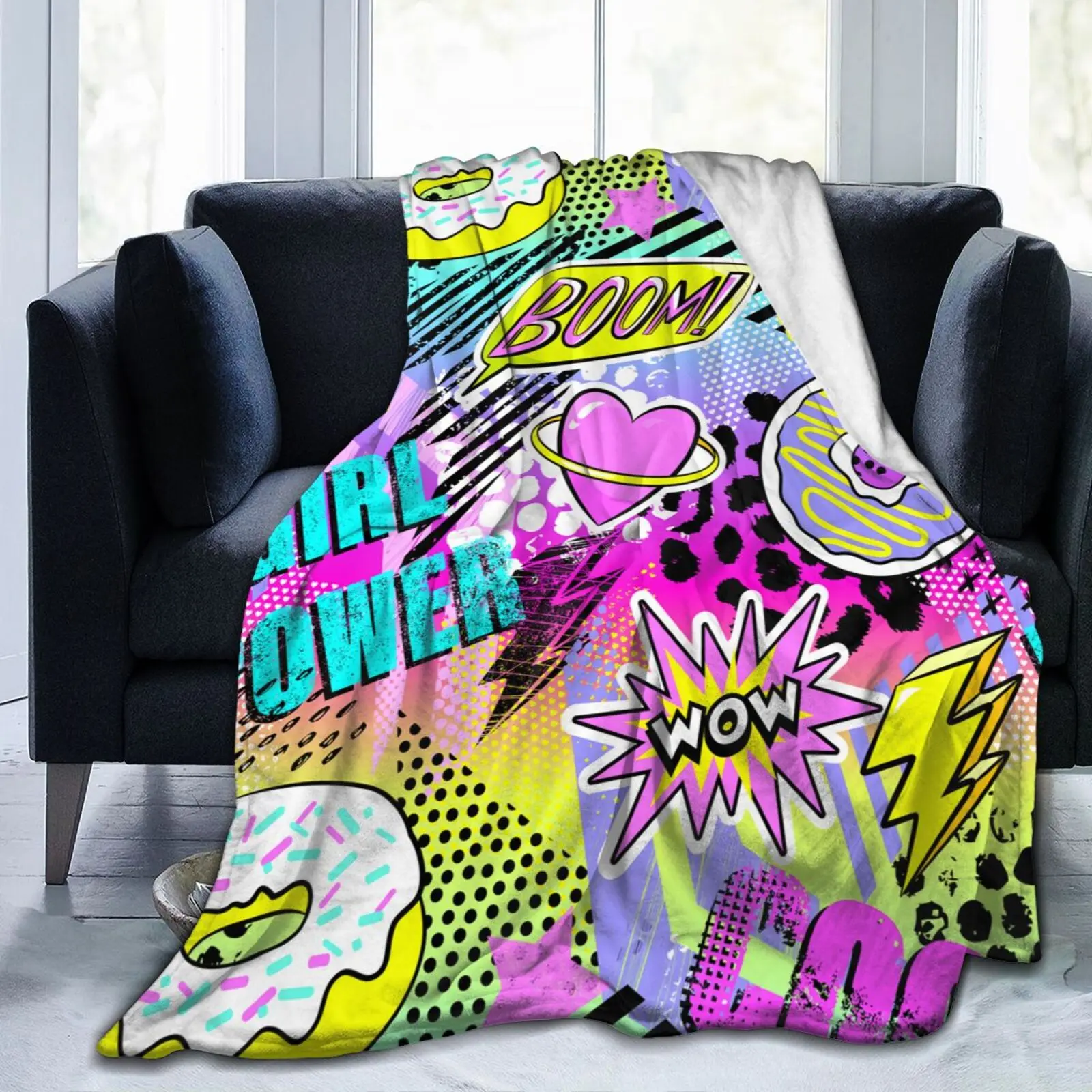 

FancyPattern Decorative New Age Tie Dye Soft Cozy Fleece Blanket Dropship Wholesale Family Winter Flannel Throw Homedecor
