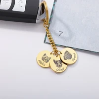 customized personalized name pendant keychain custom love pet name photo key chain stainless steel jewelry for women men keyring