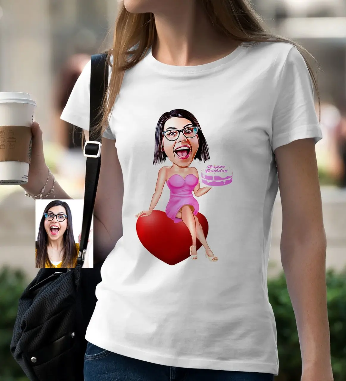 

Персонализированные женские белые T-Shirt-1 с рисунком на день рождения