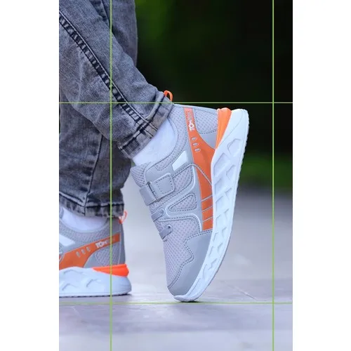 

Captain Junior Male Child Gray Orange Sports Leather Shoes Orthopedic Soft Slip-Resistant Outsole Foot Health Put On Four Seasons Suitable for