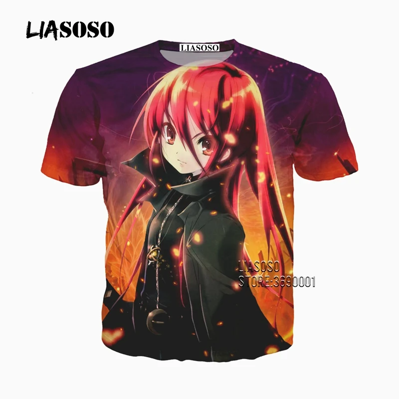LIASOSO/Повседневная футболка унисекс с 3D принтом японского аниме Shakugan no Shana of the Blazing
