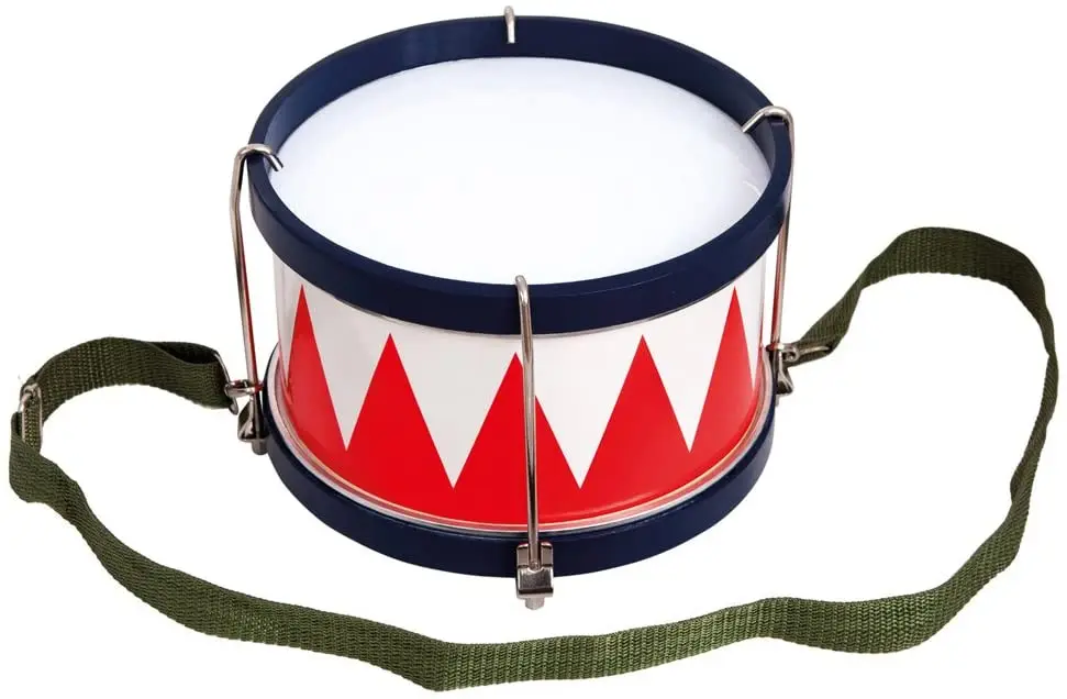 Детский барабан Rockstar красный белый и синий для детей с ремешком барабанными