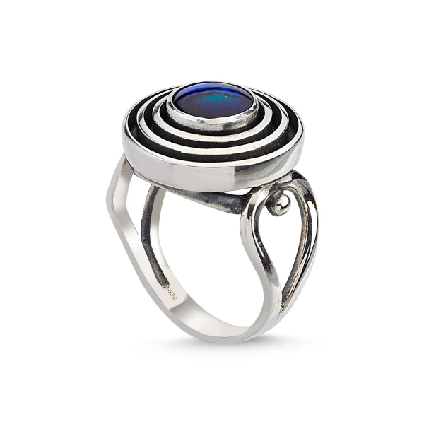 

Silver 925 Sterling Abalonlu Hand Handwork Ring