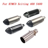 escape motorcycle exhaust mid link pipe and muffler stainless steel exhaust system for kymco xciting 400 s400 all years