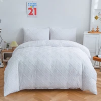 solid color plaid duvet cover pillowcase wave diamond bedding set single size 150x200 white simplicity bedclothes no bed sheet