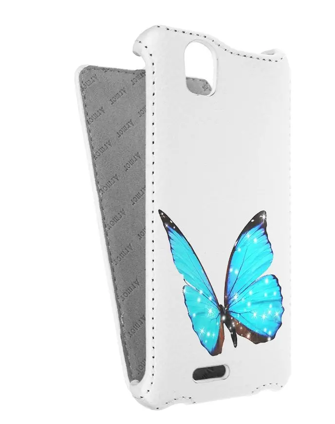 Кожаный чехол для Fly IQ 4491 Era Life 3 Armor Case (Белый) (Дизайн 4/4) | Мобильные телефоны и