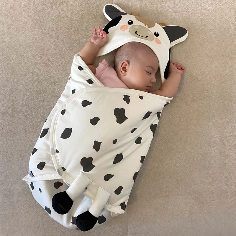 

Cow Animal Figure Unisex For Baby Swaddle Male Girls Babies Cotton Comfortable Baby Stroller Sleeping bed Swaddling Clothing