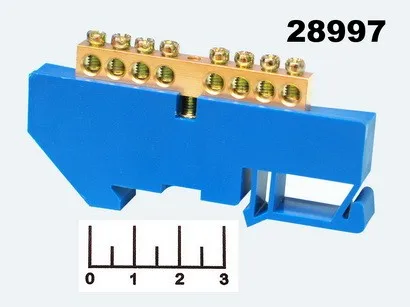 ЭЛ ШИНА &quot0&quot 8 КОНТАКТОВ 6*9ММ С ИЗОЛЯТОРОМ НА DIN-РЕЙКУ NAVIGATOR NBB-M69-8D/B |