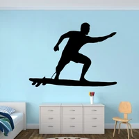 surfing guy surfer wall sticker decal design surfing sports home bedroom decoration a00129