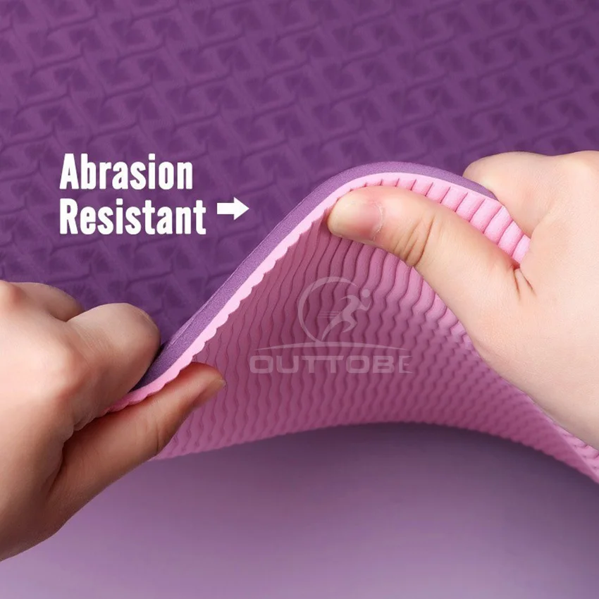 Outtobe Мат для йоги 6 мм упражнений в тренажерном зале коврики Экологичные Non Slip