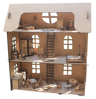 

JoyAndToys большой игровой домик шаблон деревянная игрушка набор для рисования 3D головоломка сенсорный мотор Монтессори обучение жизни навыки ...