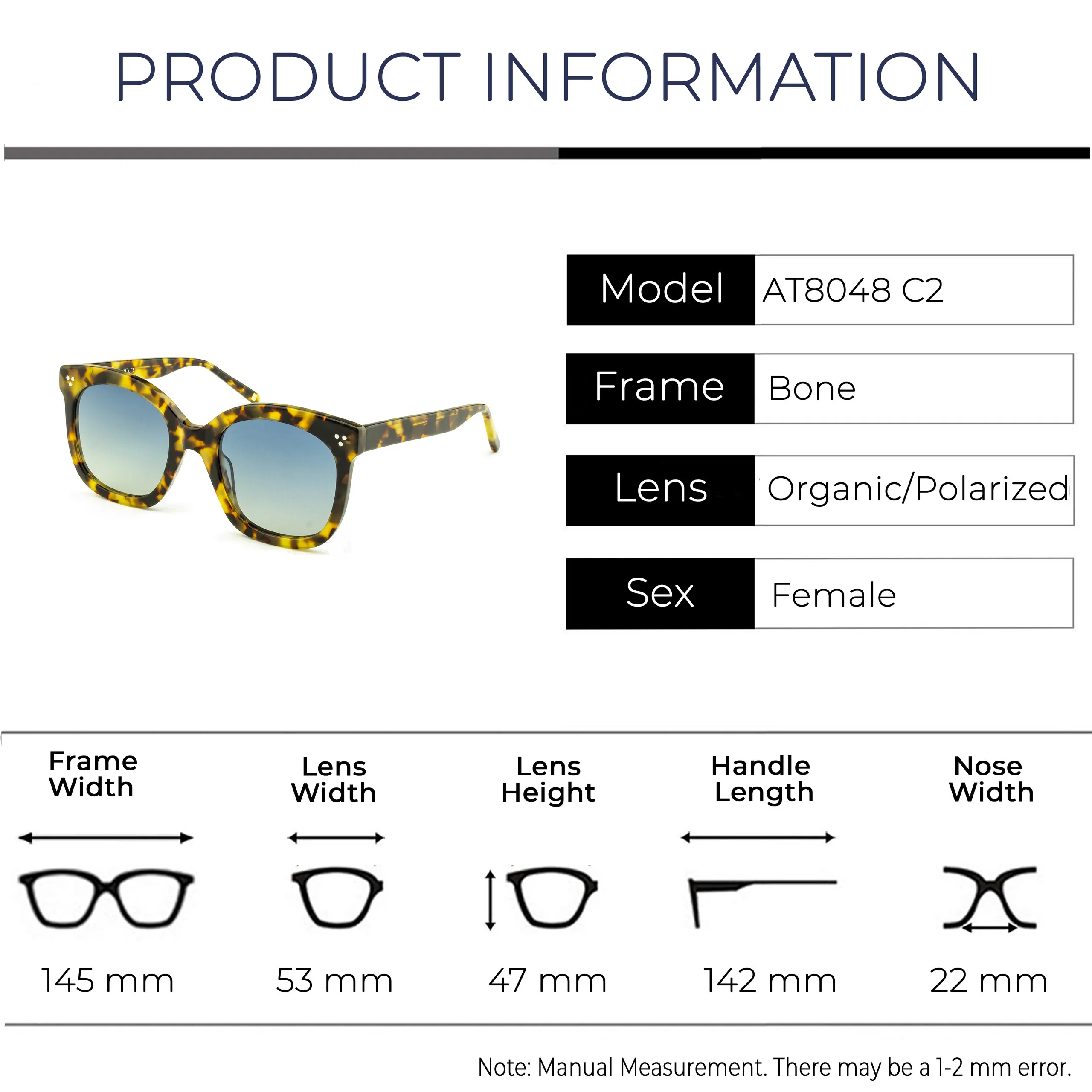Zolo eyewear at8048 c2 ацетатные коричневые поляризованные солнцезащитные очки